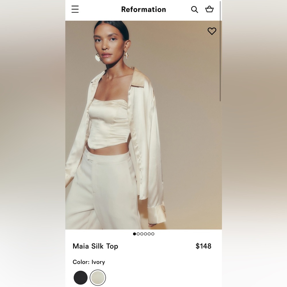 Reformation Maia Silk Top